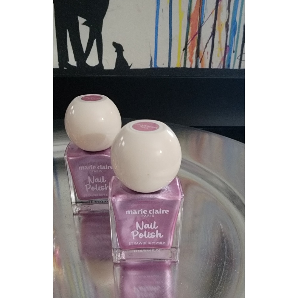 Marie Claire Paris Nail Polish Strawberry Milk Shimmer Pink Lilac 13ml 5.00 each - Picture 2 of 2